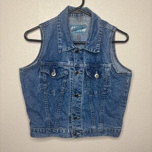 Blind Date Denim Vest Womans S Blue Vintage
